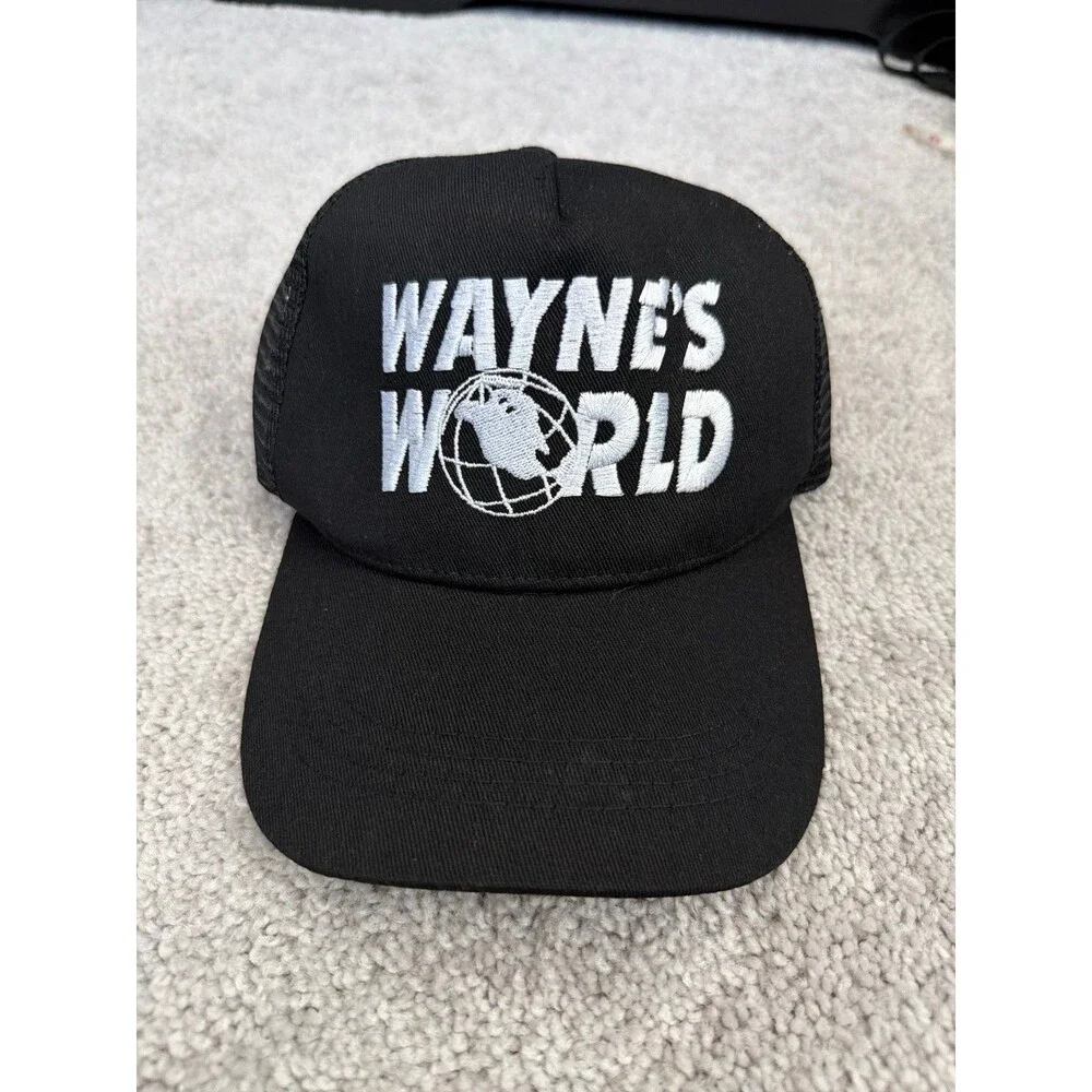 NEW Black & White 80’s Movie Trucker Hat Baseball SnapBack Wayne's World